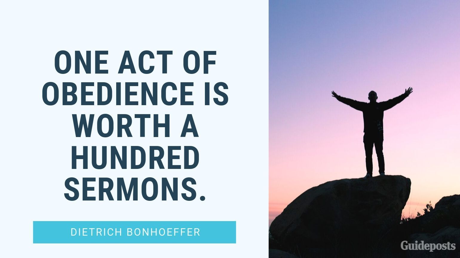 7 Inspiring Quotes from Dietrich Bonhoeffer German Pastor "One act of obedience is worth a hundred sermons." Inspiration Inspirational Stories of Faith