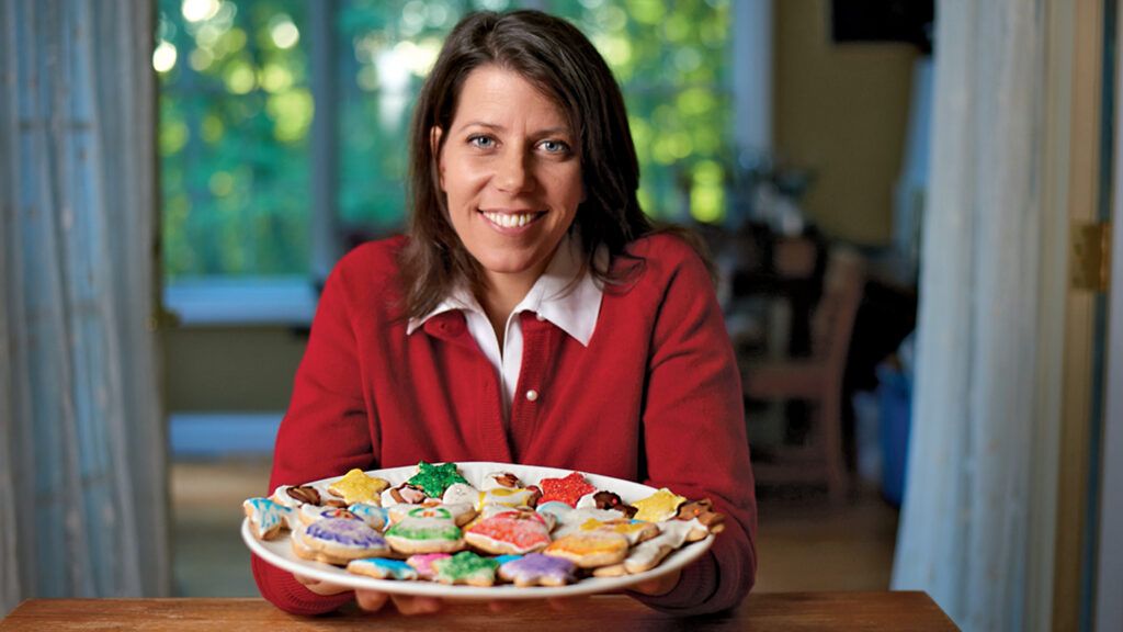 Michelle Mahnke with a plate of homemade Christmas cookies