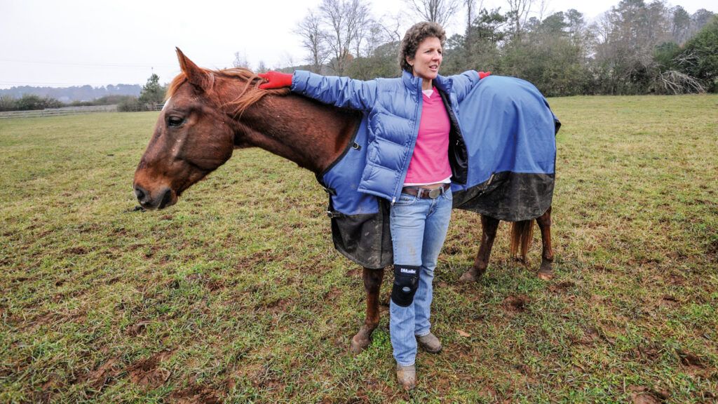 Michelle Akers and her horse