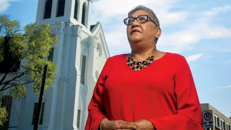 Sharon across from Emanuel AME church, where the shooting occurred