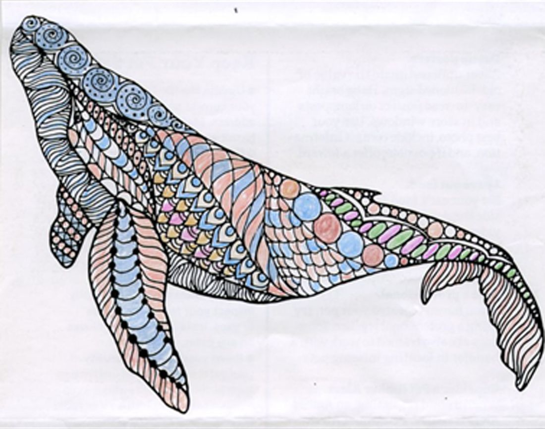Humpback whale colored by Treva C. Chrisco, Stanfield, North Carolina
