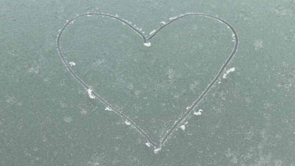 A heart carved in the ice...