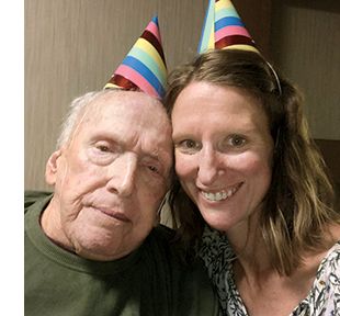 Mary with Bill on his 97th birthday