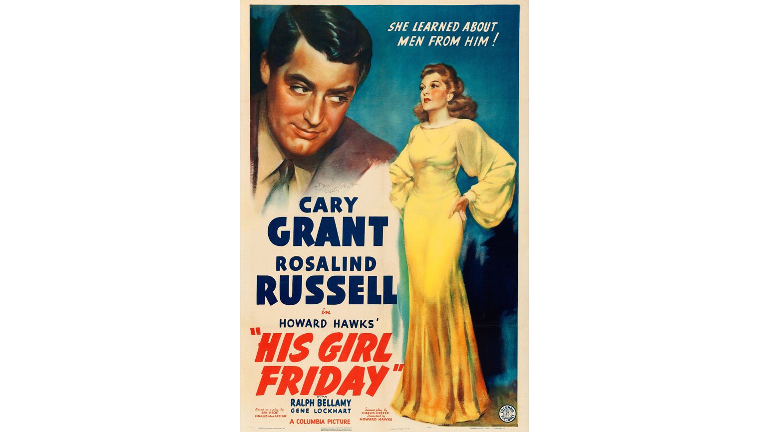 Theatrical poster for the American release of the 1940 film His Girl Friday.
