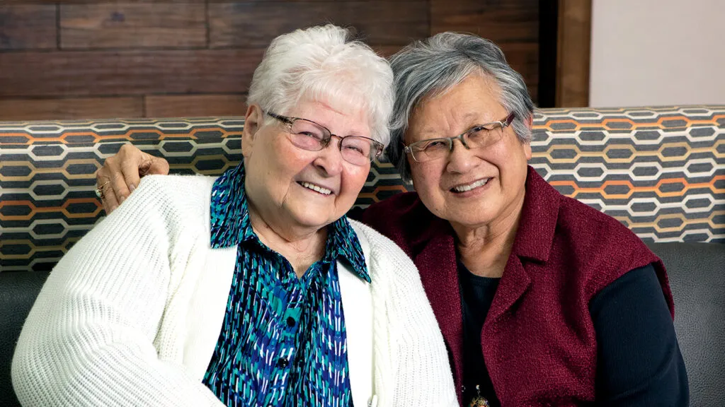 Nadine (left) and Akiko