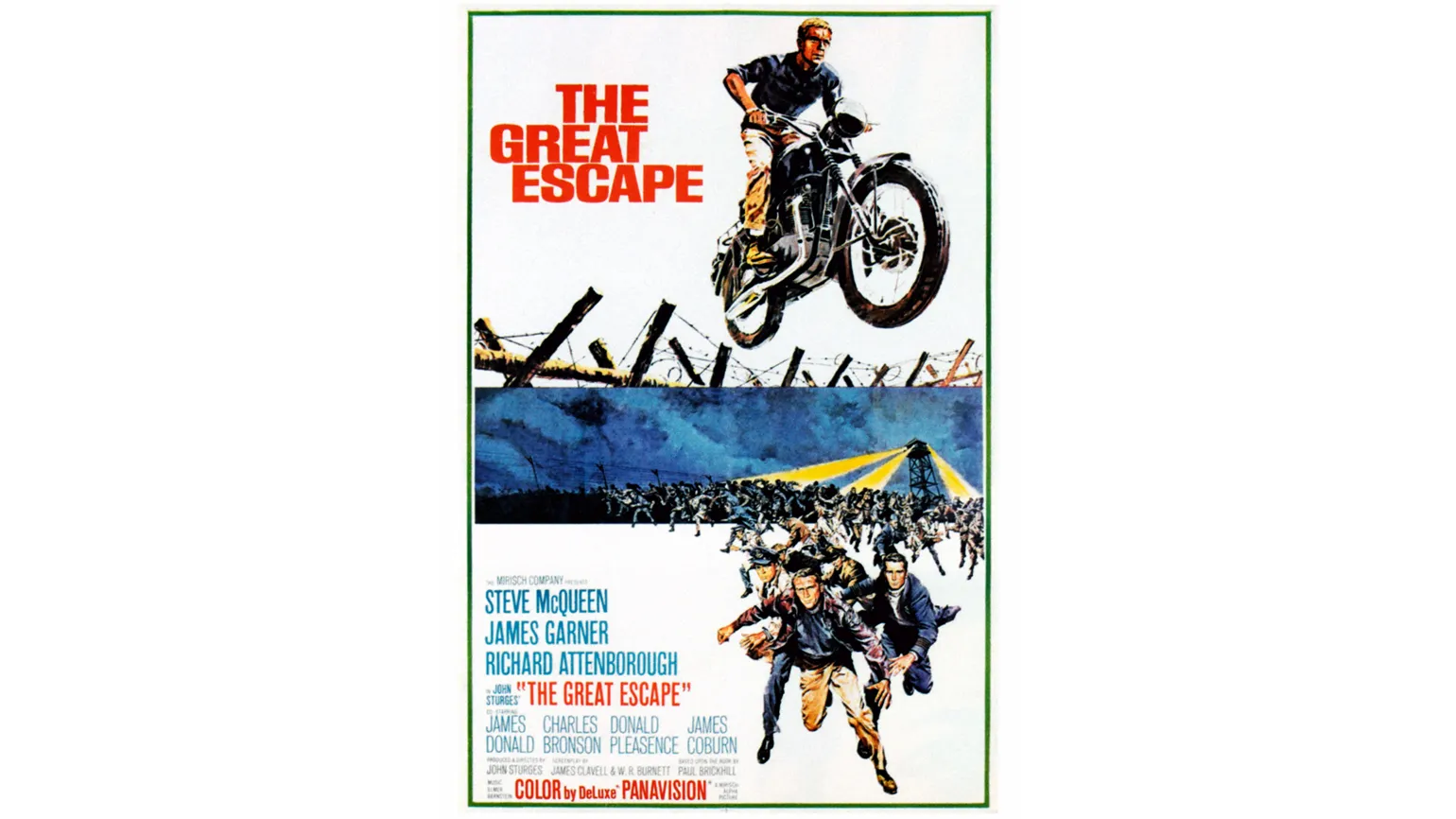 HE GREAT ESCAPE, top: Steve McQueen, bottom from left: Richard Attenborough, Steve McQueen, James Garner on poster art