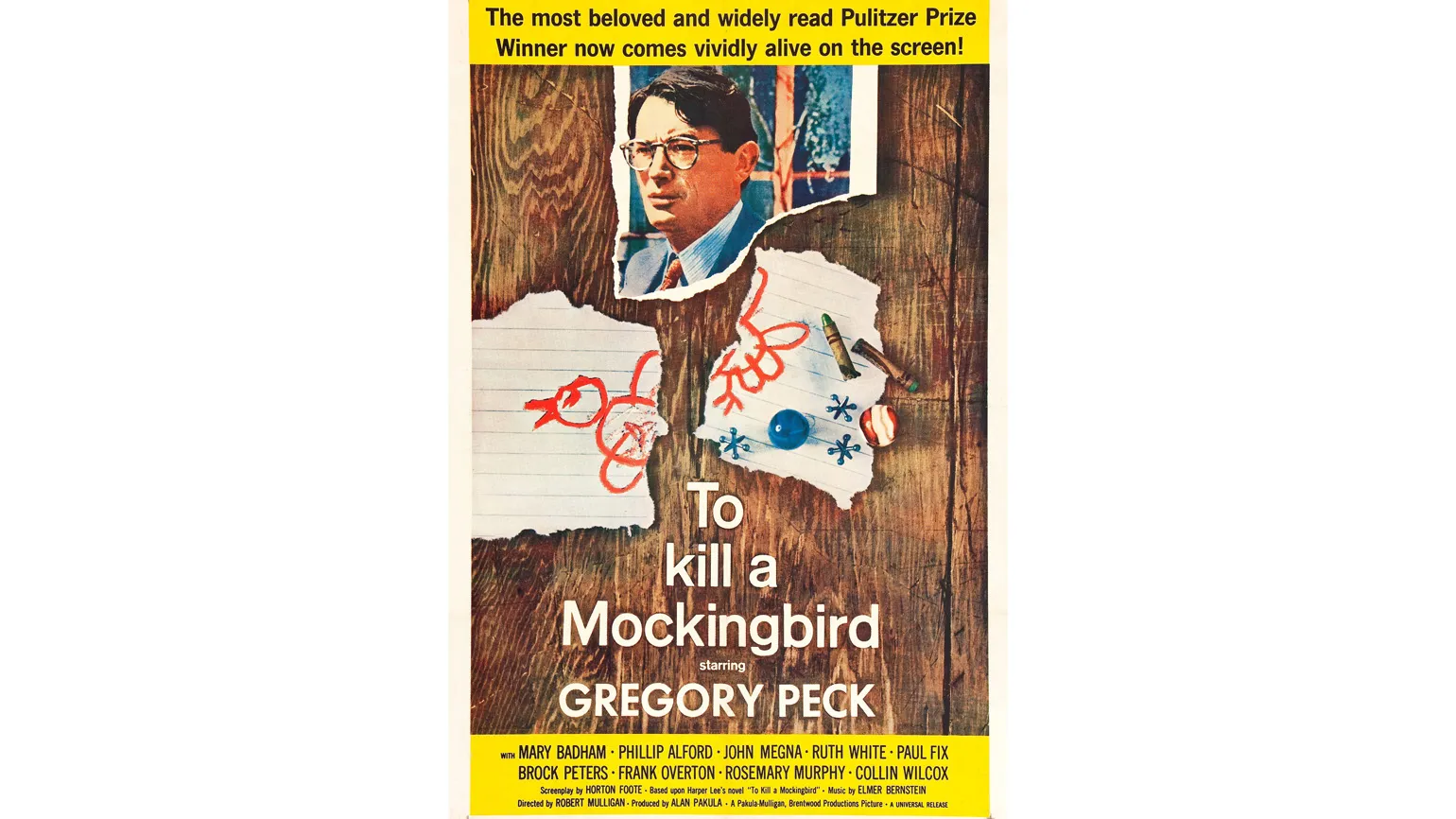 Poster for the US theatrical release of the 1962 film To Kill a Mockingbird.