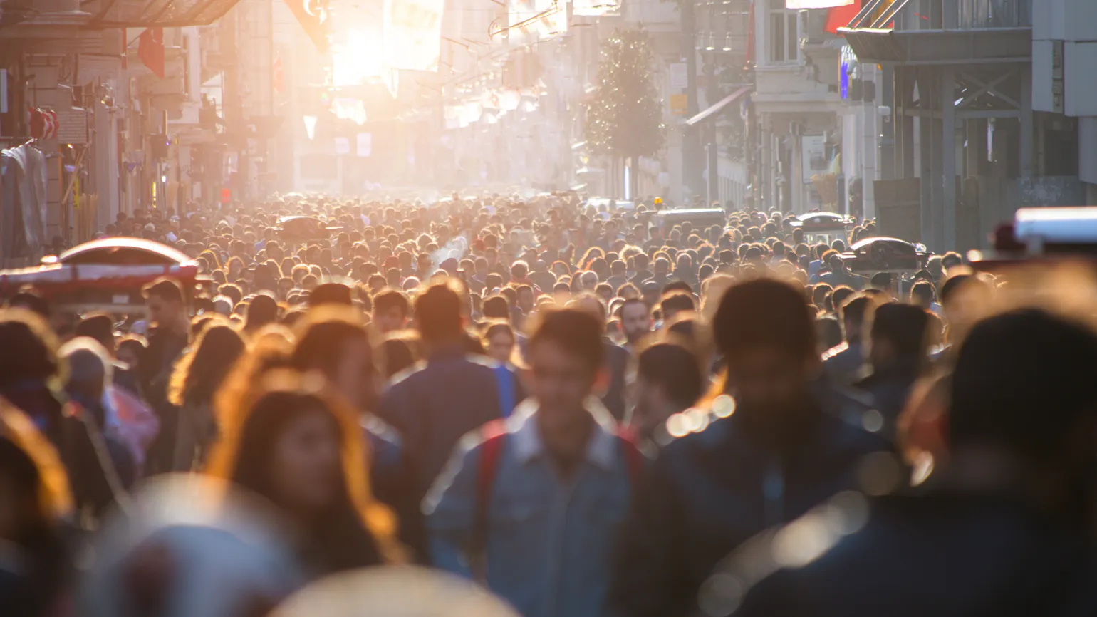 A huge crowd of people.