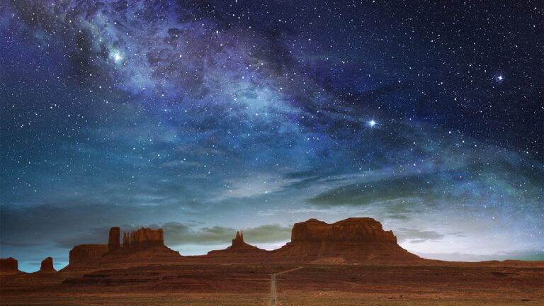 A starry sky in the desert