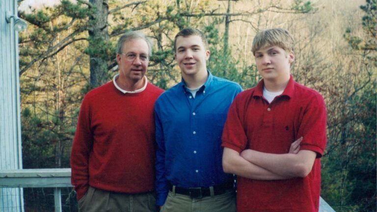 Stephen Grant with his sons Christopher and Kelly