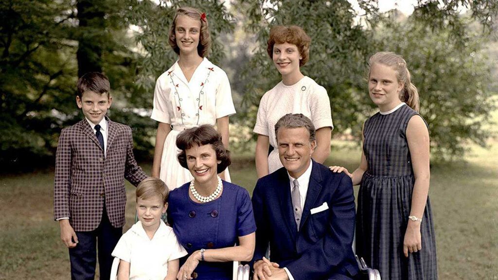 The Rev. Billy Graham, his wife, Ruth, and their children