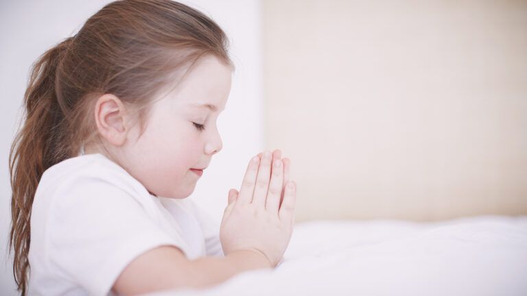 A child's bedtime prayers