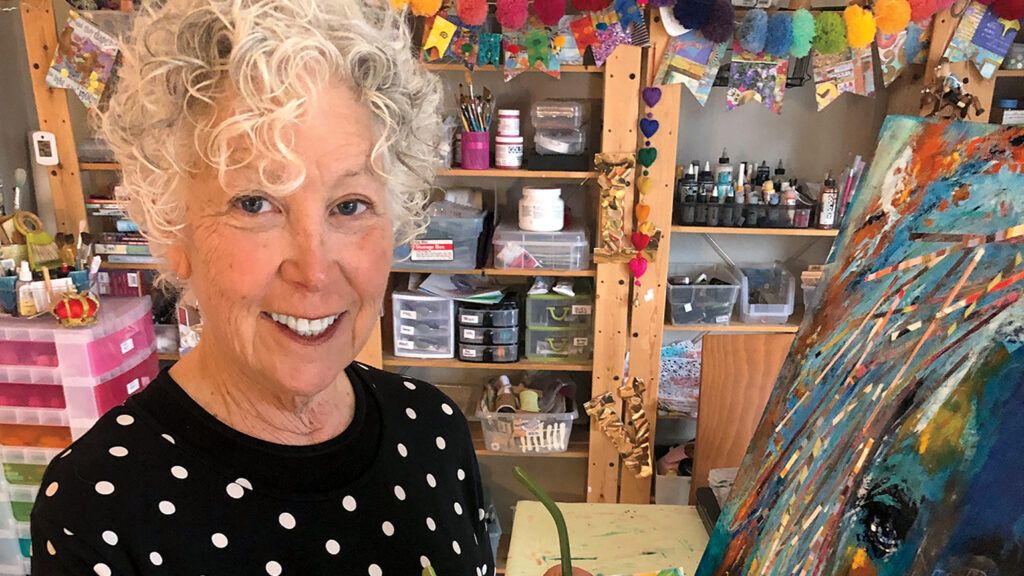 Lynn Colwell in her studio; photo by Steve Colwell