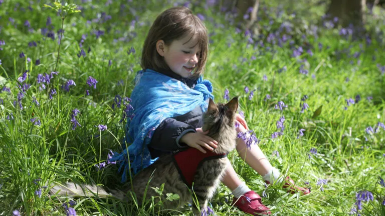 Iris and her pet cat, Thula