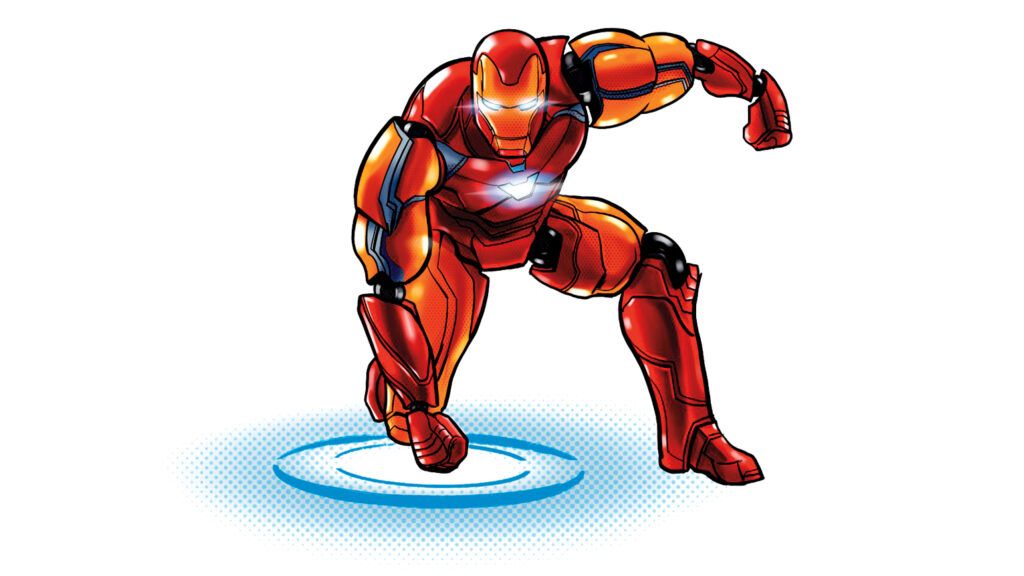 An illustration of Iron Man. Illustration by Marcelo Baez