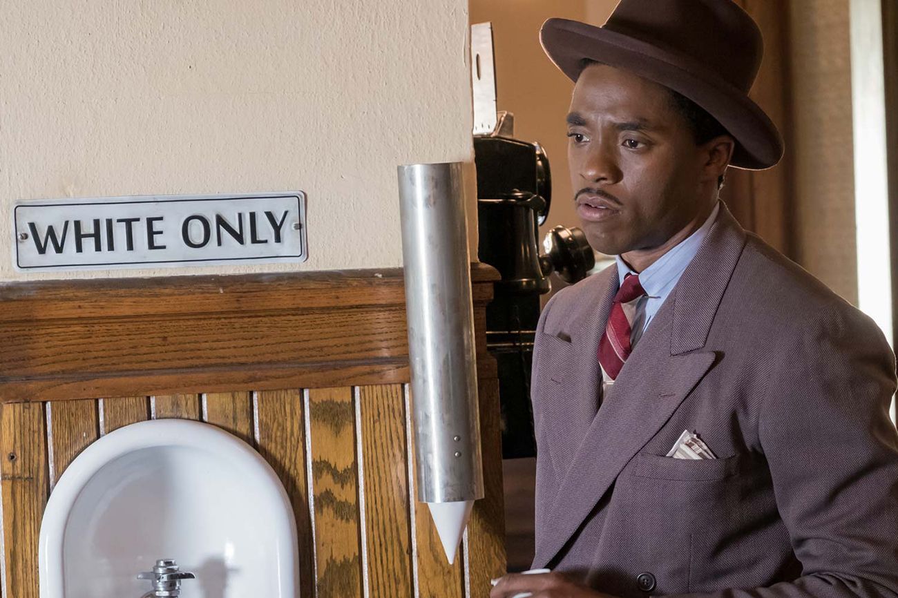 Chadwick Boseman in a scene from 'Marshall'