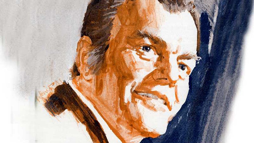 An artist's portrait of Paul Harvey