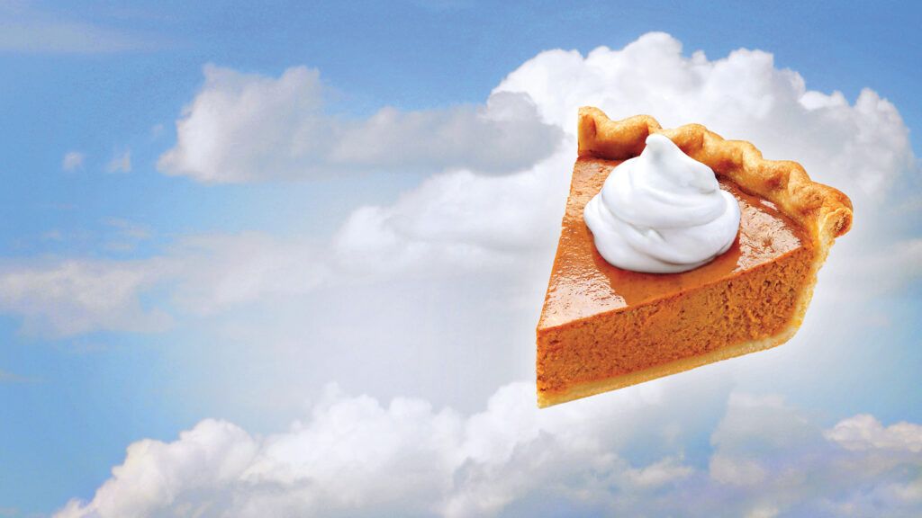 A slice of pumpkin pie in the sky. Illustration by Mike Hansen