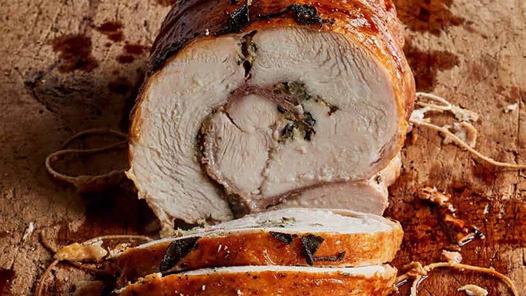 Ina Garten's Tuscan Turkey Roulade; photograph by Quentin Bacon.