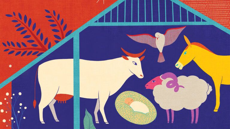 Artist Carole Henáff's rendering of animals in the manger