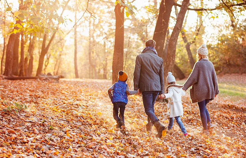 Family on an outdoor walk