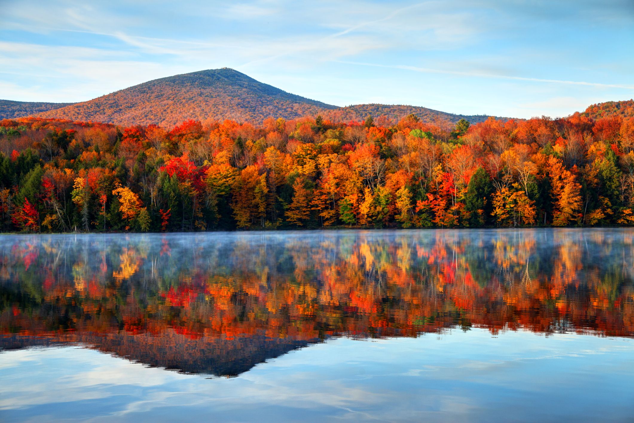 An autumn scene with changing leaves; Getty Images
