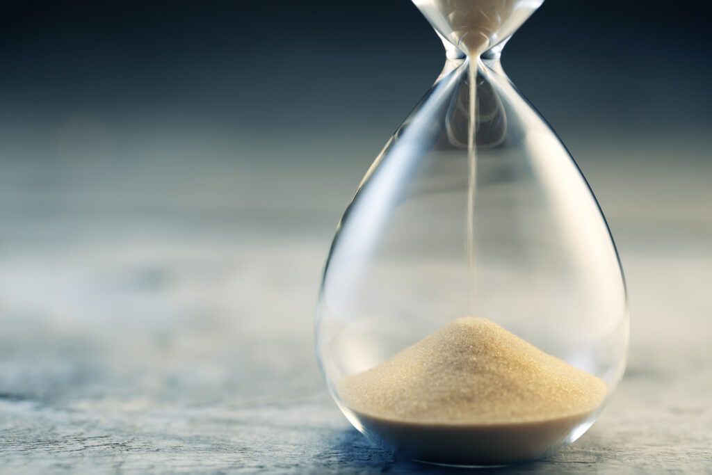 An hourglass; Getty Images