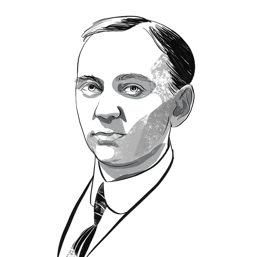 Edgar Cayce; ILLUSTRATION BY JOHN JAY CABUAY