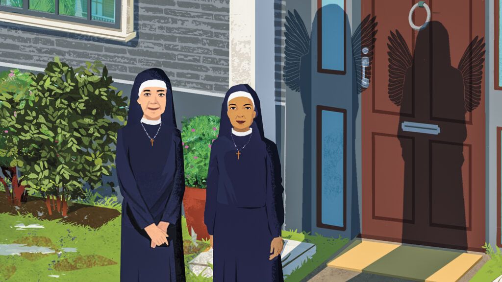 An artist's rendering of the Humility Sisters; Illustration by Eva Vasquez
