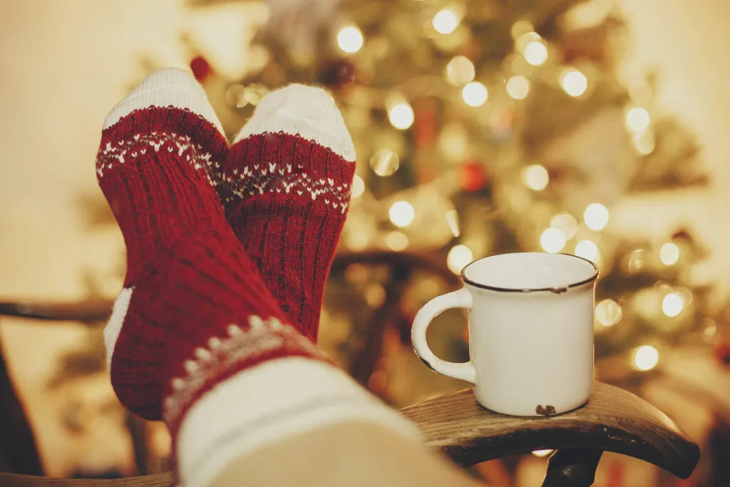 woman relaxing during the holidays