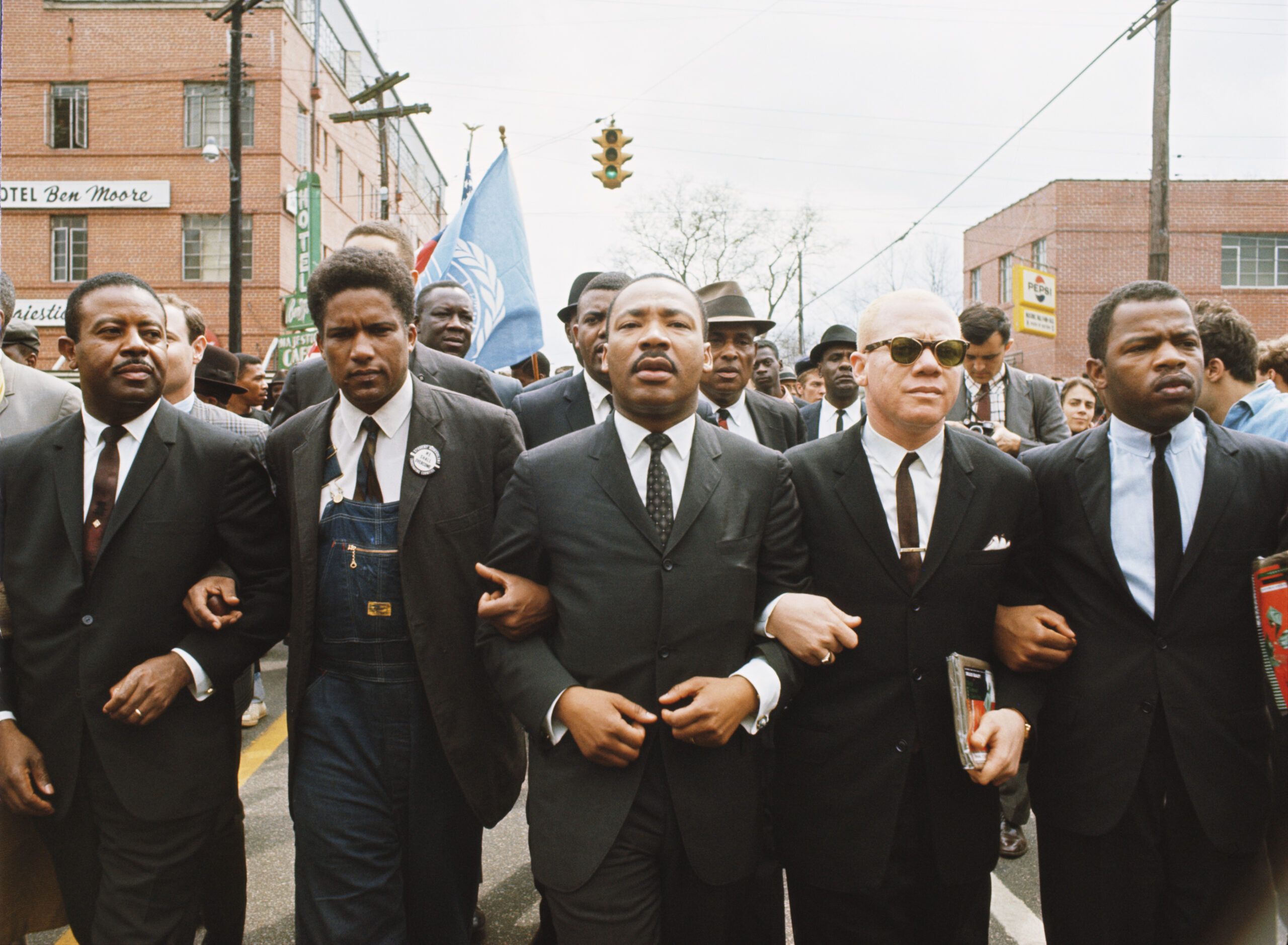 Martin Luther King leading a march from Selma to Montgomery.