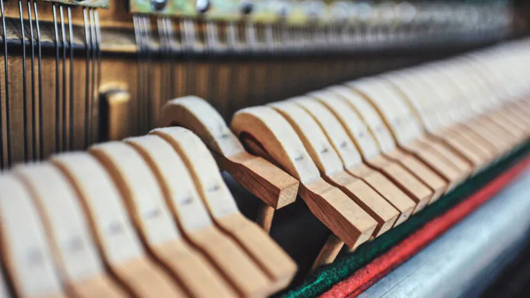 The inside of a piano; Photo credit: NIAN LIU/GETTY IMAGES