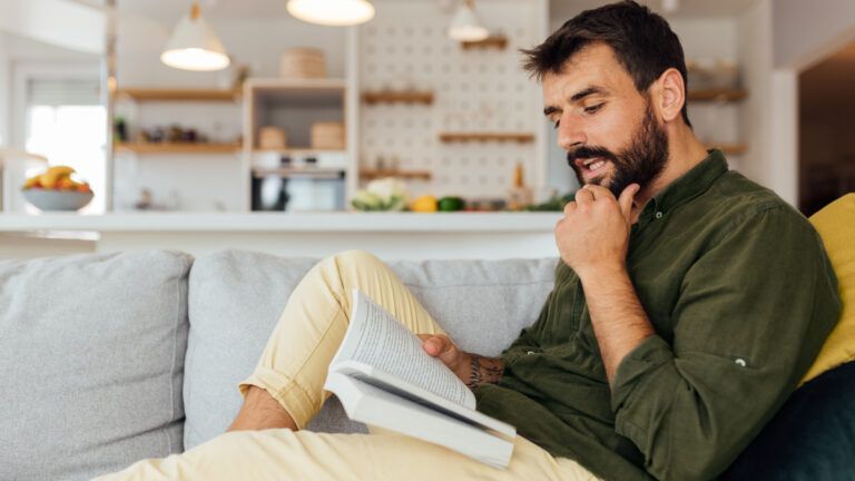 Man reading the Bible about how to celebrate lent