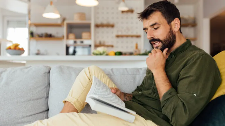 Man reading the Bible about how to celebrate lent