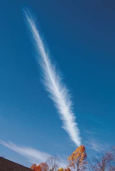 A cloud that resembles a feathery angel's wing