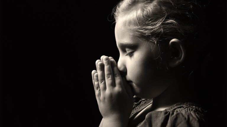 A child prays