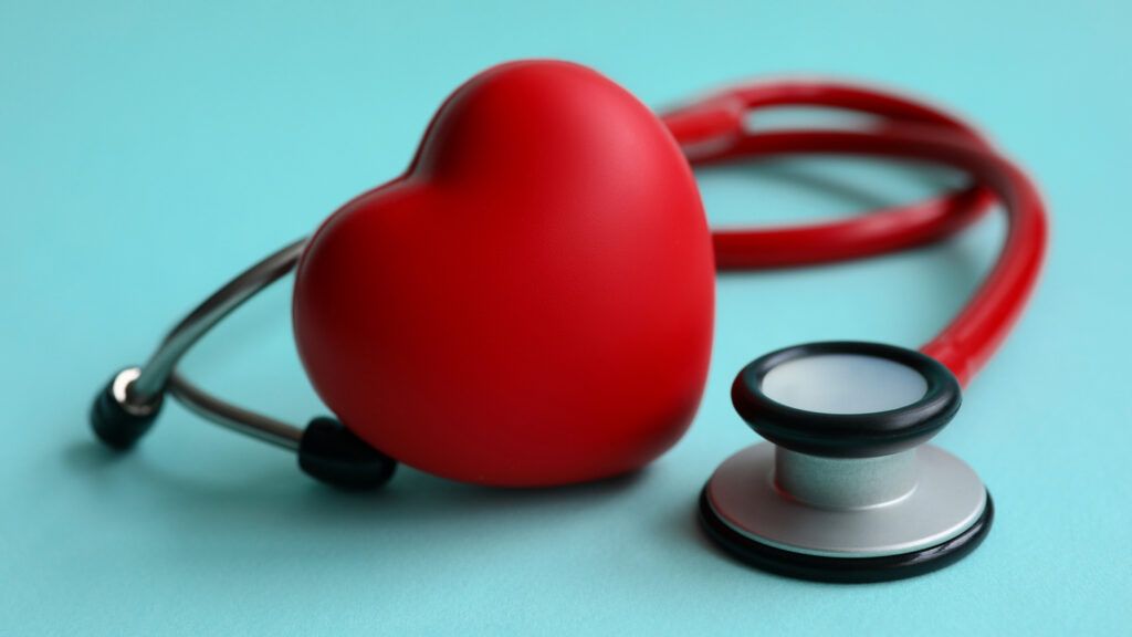A heart with a stethoscope; Getty Images