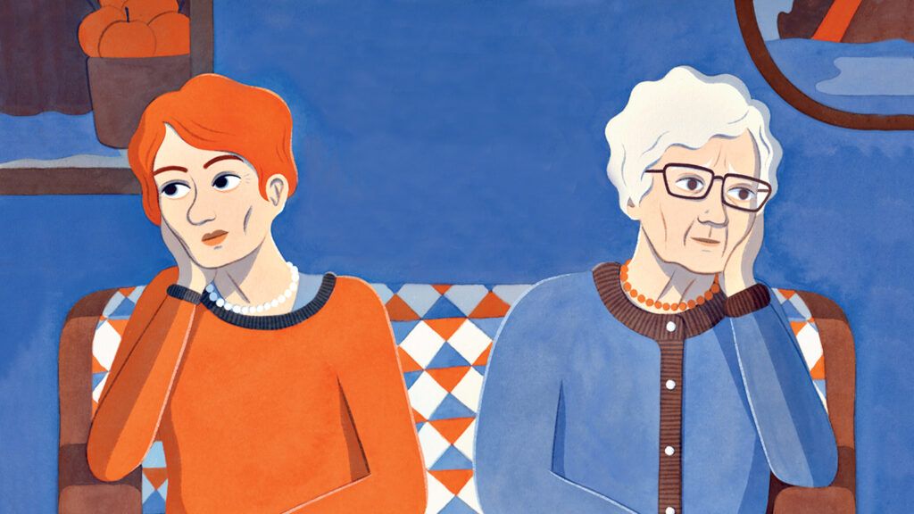 An artists's rendering of Jeannette and her mother; illustration by Eleni Kalorkoti
