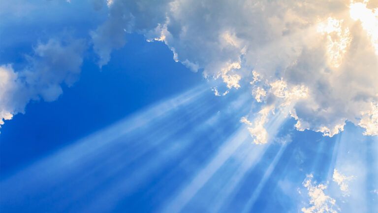 Sunbeams through the clouds