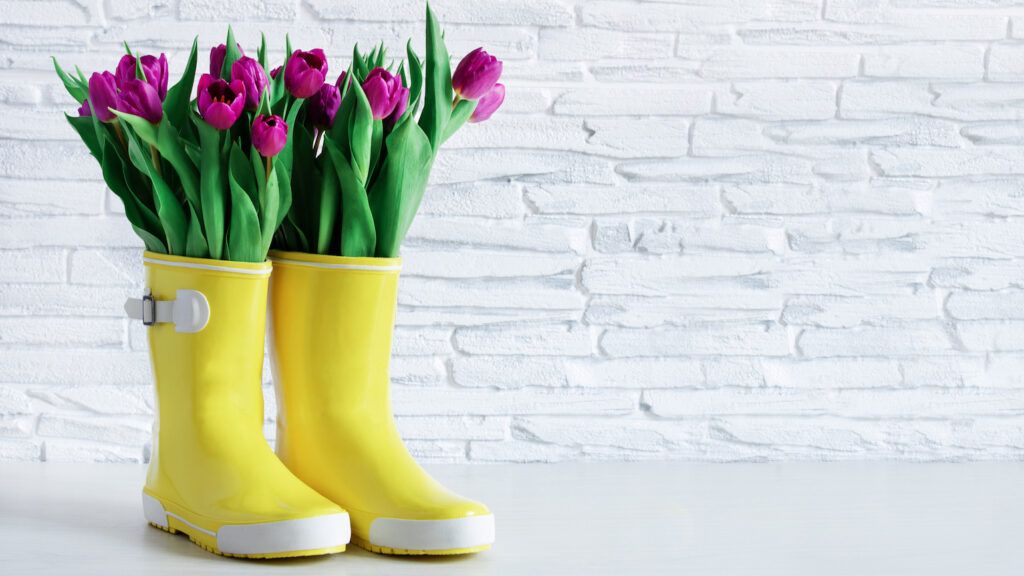 Rainboots with flowers