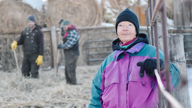 Raylene Nickel and her farmer friends, Sam and Tony; photo by Kristine Rau