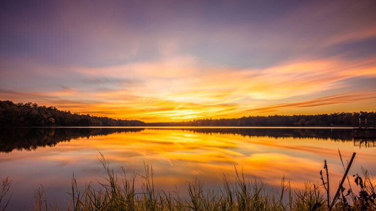 Sunset by a lake; Getty Images