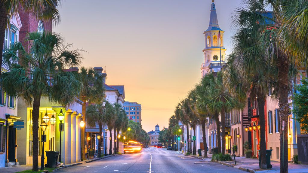 Charleston, South Carolina, USA in the French Quarter at twilight (Getty Images)