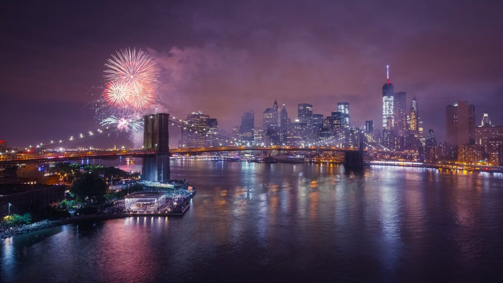 4th of July fireworks over NYC's East River