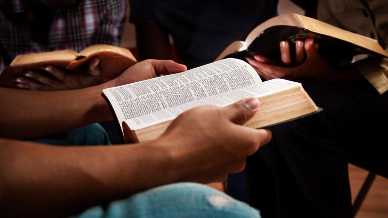 A man reads a Bible