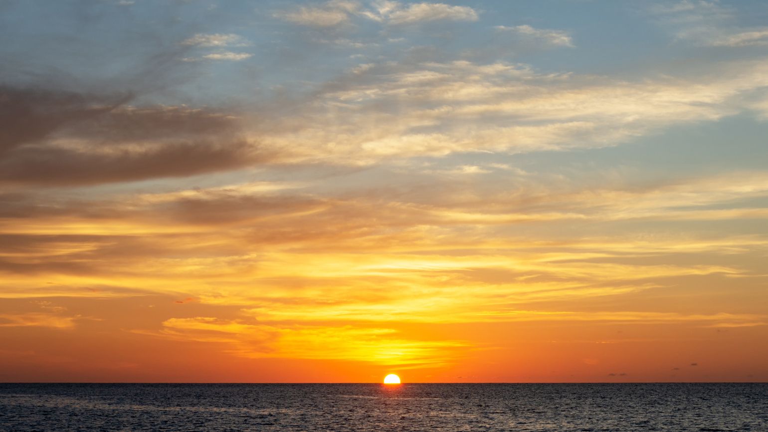 An ocean sunset; Getty Images