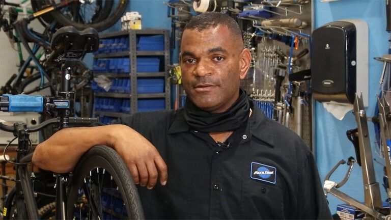Bike shop owner George Turner Jr.