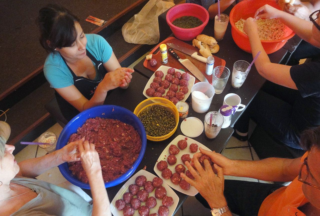 Making meatballs in Guadalajara, Mexico; photo courtesy Stephen Henderson