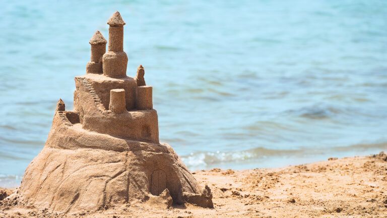 An elaborate sandcastle