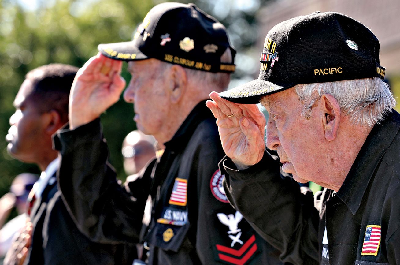World War II veterans Fred Heyer and Jack Taylor; photo by Karen Pulfer Focht